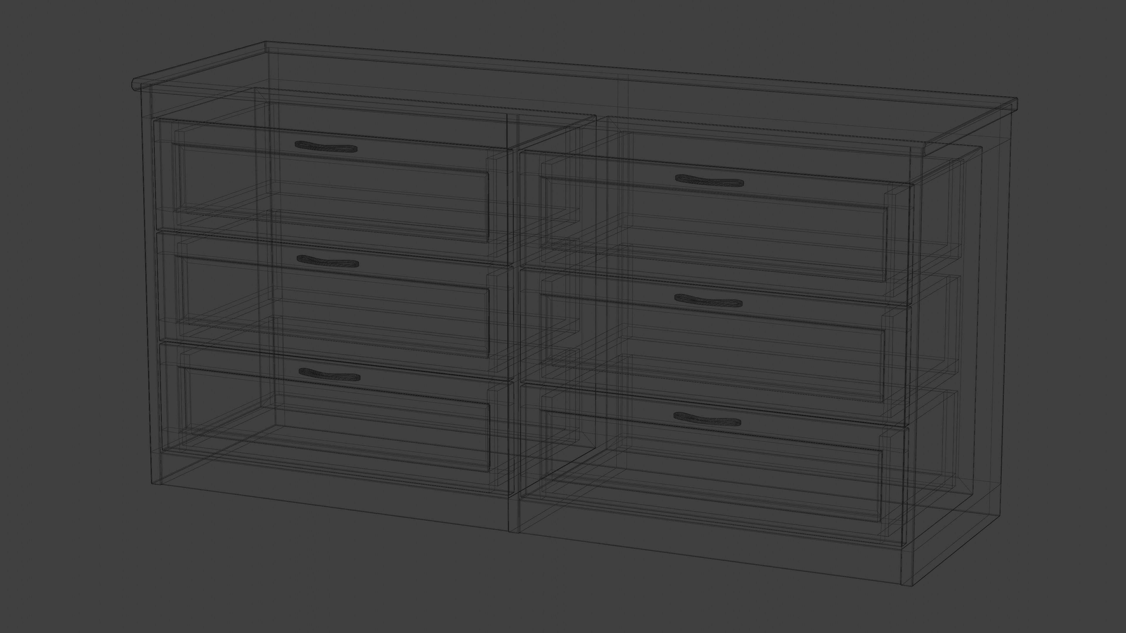 Dark Wood Dresser With Fully Modelled Drawers preview image 5